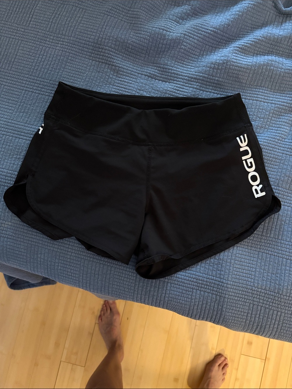 Rogue Women's Black Athletic Training Shorts with White Logo